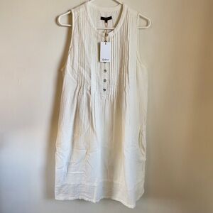 Quince Cotton Gauze Dress Sleeveless  NWT Sz Med White